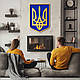 Державний символ України тризуб в держустанову подарунок вчителю 50x38 см Woodyard (01 тризуб--50x38), фото 7
