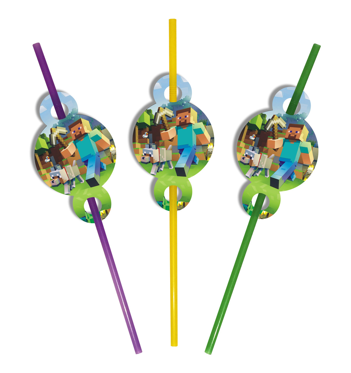 Коктейльні трубочки з гофрою "Майнкрафт", 8 шт.