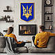 Сучасний Герб України тризуб готичний подарунок вчителю 50x38 см Woodyard (05 тризуб--50x38), фото 7