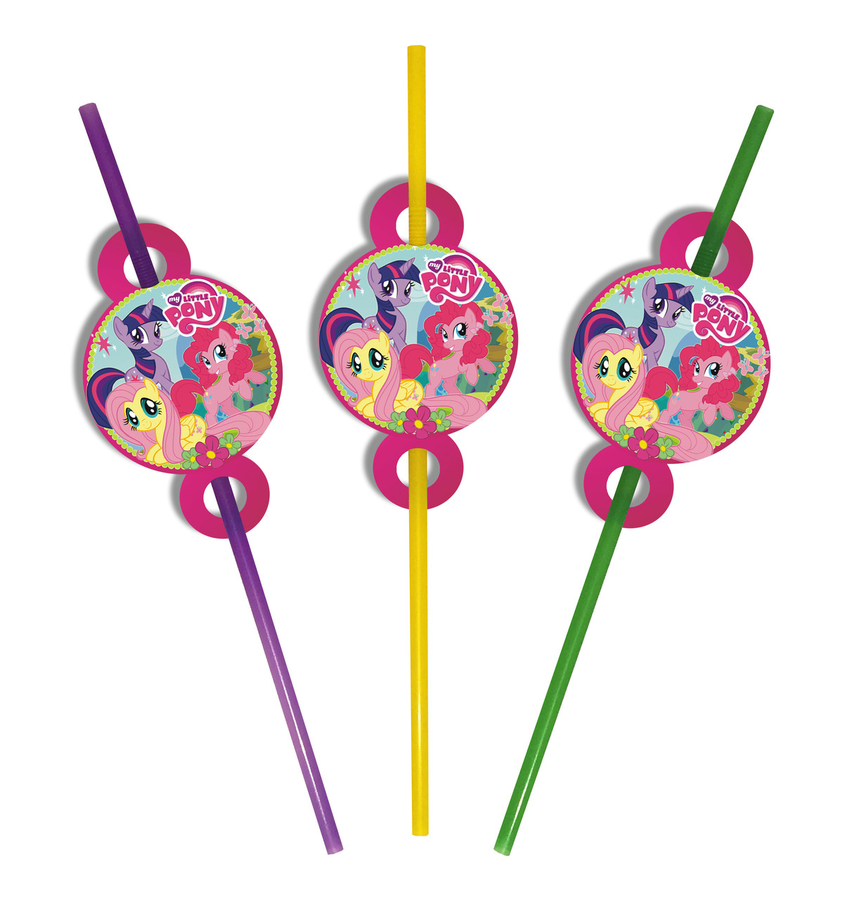 Коктейльні трубочки з гофрою "Маленькі Поні", 8 шт.