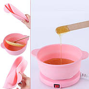 Апарат для нагрівання воску з силіконовою чашею Silicon Wax Warmer CL 2208 Воскоплав Рожевий, фото 7