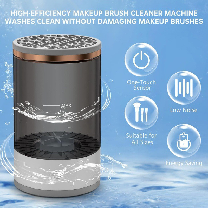Портативний автоматичний очищувач пензлів для макіяжу USB Brush Makeup Cleaner Білий Фото 4