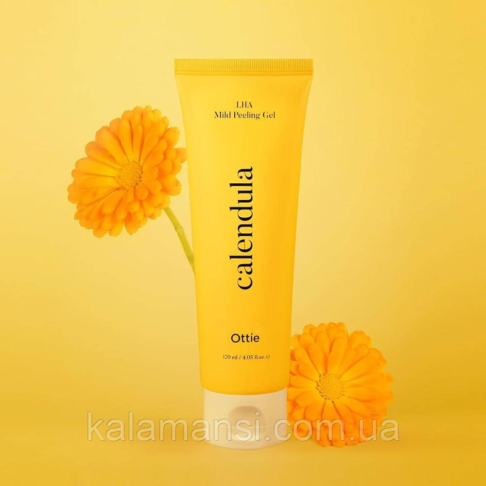 Гель-скатка з календулою для проблемної шкіри обличчя Ottie Calendula LHA Mild Peeling Gel 120мл