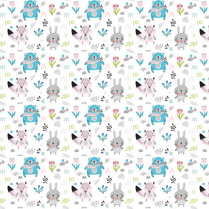 Білоземельна тканина фланель (байка) дитяча 180 см бавовняна для пелюшок, бортиків, постільної білизни в рулоні 40 м, фото 1