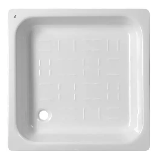Піддон душовий 80х80 квадратний сталевий BLB емальований білий, фото 1