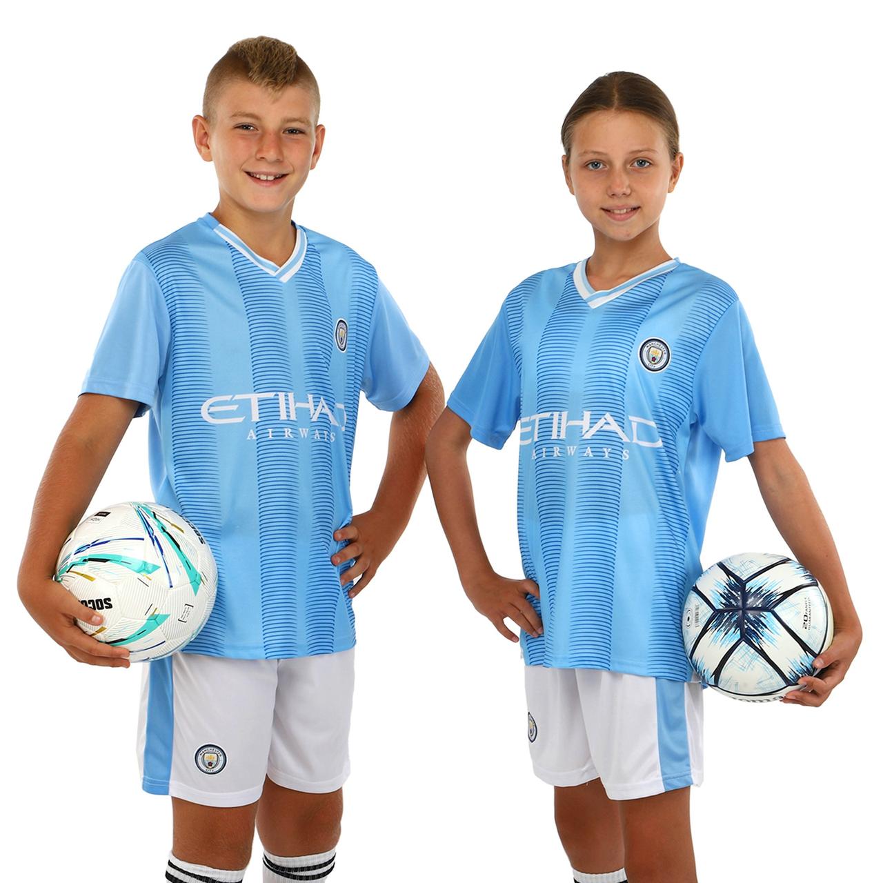 Форма футбольна дитяча ріст 135 - 145 см MANCHESTER CITY домашня 2024 SP-Sport CO-7184 розмір 26