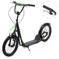 POL- Детский самокат с надувными колесами подростковый iTrike SR 2-045-2-B черный