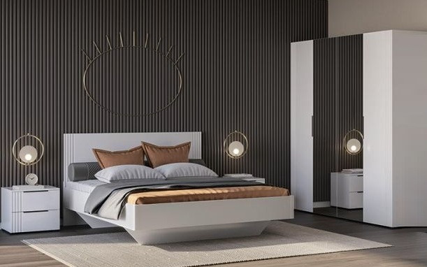 Спальний гарнітур Амелія білий глянець МДФ, фото 1