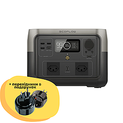 Зарядна станція EcoFlow RIVER 2 Max EU (512 Вт-год) ZMR610-B-E портативна, переносна, зі швейцарською розеткою