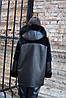 Зимова чорна жіноча тепла дублянка з хутром, фото 6