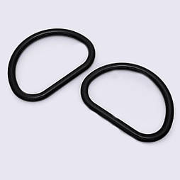 Ручки для сумок напівкруглі пластик 12,2 см чорні, пара, ручка для сумки макраме, ручка півкільце