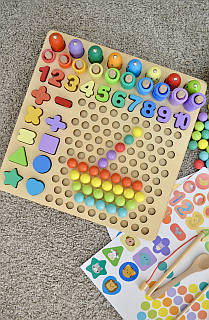 Дерев'яна дошка-мозаїка-сортер MD 2514