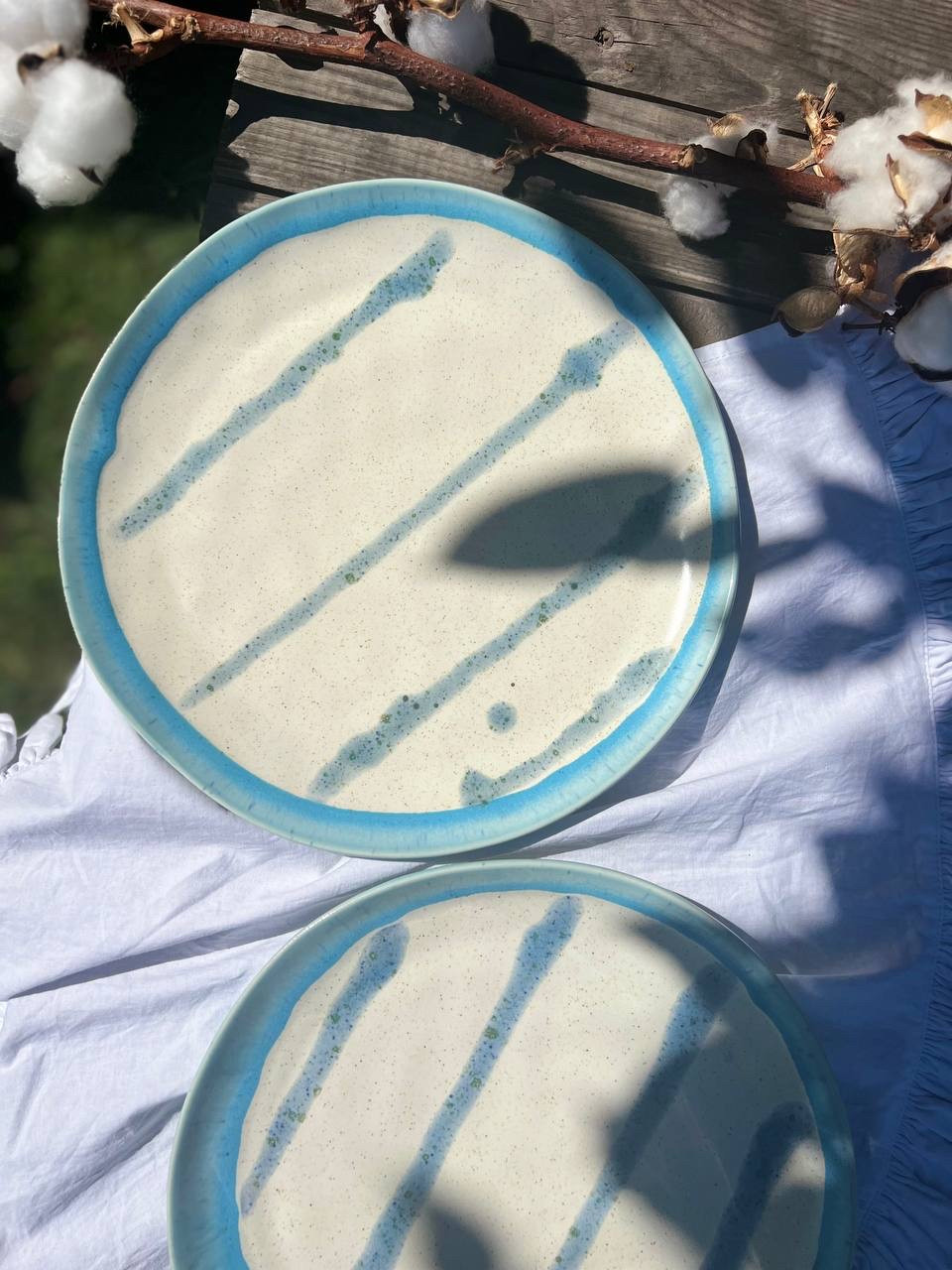 Тарілка Кругла 24 см Капучино Blue Ексклюзив, фото 1