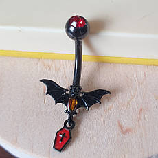 Банан для пірсингу пупка Кажан з труною PPBP-73, фото 4