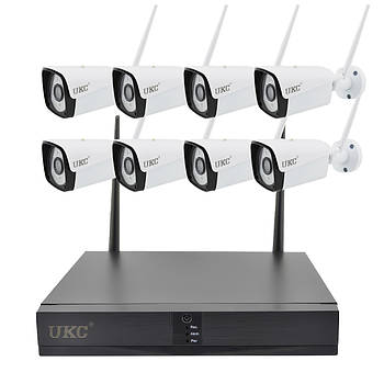 Система відеоспостереження на 8 камер з реєстратором DVR KIT 6678 WiF Комплект камер зовнішнього відеоспостереження