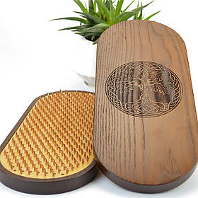 Дошка з цвяхами для йоги , дошки садху термоясен з мідними цвяхами , натуральне дерево, для новачків "Дерево життя"