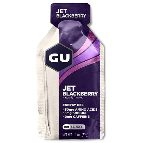 Енергетичний гель GU Energy Jet Blackberry, 32 г (40 мг кофеїну), фото 1
