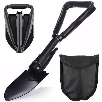 Туристична лопата складана в чохлі, 46 см / Саперна лопата / Багатофункціональна лопата / Міні лопата