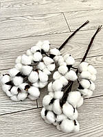 Гілка бавовни . Бавовна декоративна ( біла 58 см ), фото 5