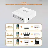 Mini DC UPS WGP 203 Powerbank 13200Mah USB, DC 5V/9V/12V/19V, ДБЖ для Роутерів, фото 4