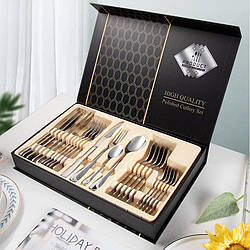 Набір столових приборів 12 персон/48 предметів Cutlery Set (ложки вилки ножі) Хром (чистий)