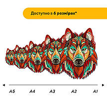 Пазл дерев'яний Загадковий Вовк, А3, Дерев'яна коробка, фото 3