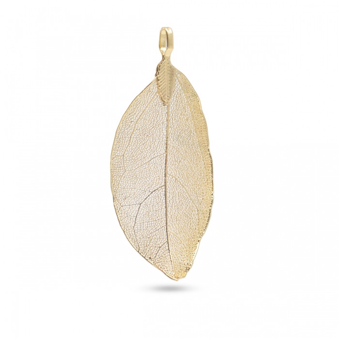 Кулон Натуральний Лист, Гальваніка, Кінцевик із Заліза, Світле Золото, 50~80x20~35x1мм, Отвір 3x6мм, 1 шт, фото 1