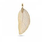 Кулон Натуральний Лист, Гальваніка, Кінцевик із Заліза, Світле Золото, 50~80x20~35x1мм, Отвір 3x6мм, 1 шт, фото 4