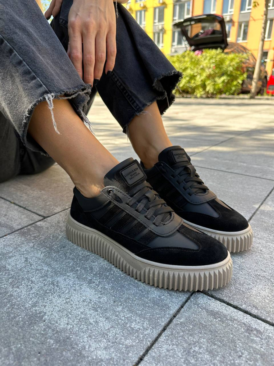 Кеди жіночі ShoesBand Шкіряні чорні матові 36 (23,5 см) (S28011-1), фото 1