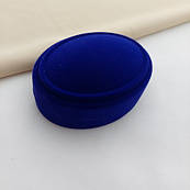 Футляр для прикрас овальний оксамитовий синій