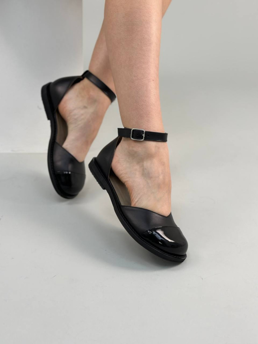 Босоніжки жіночі ShoesBand Чорні з носком натуральна шкіра та шкіра наплак 37 (24 см) (S99001-1)