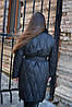 Жіноче зимове стьобане пальто куртка пуховик чорного кольору, фото 7