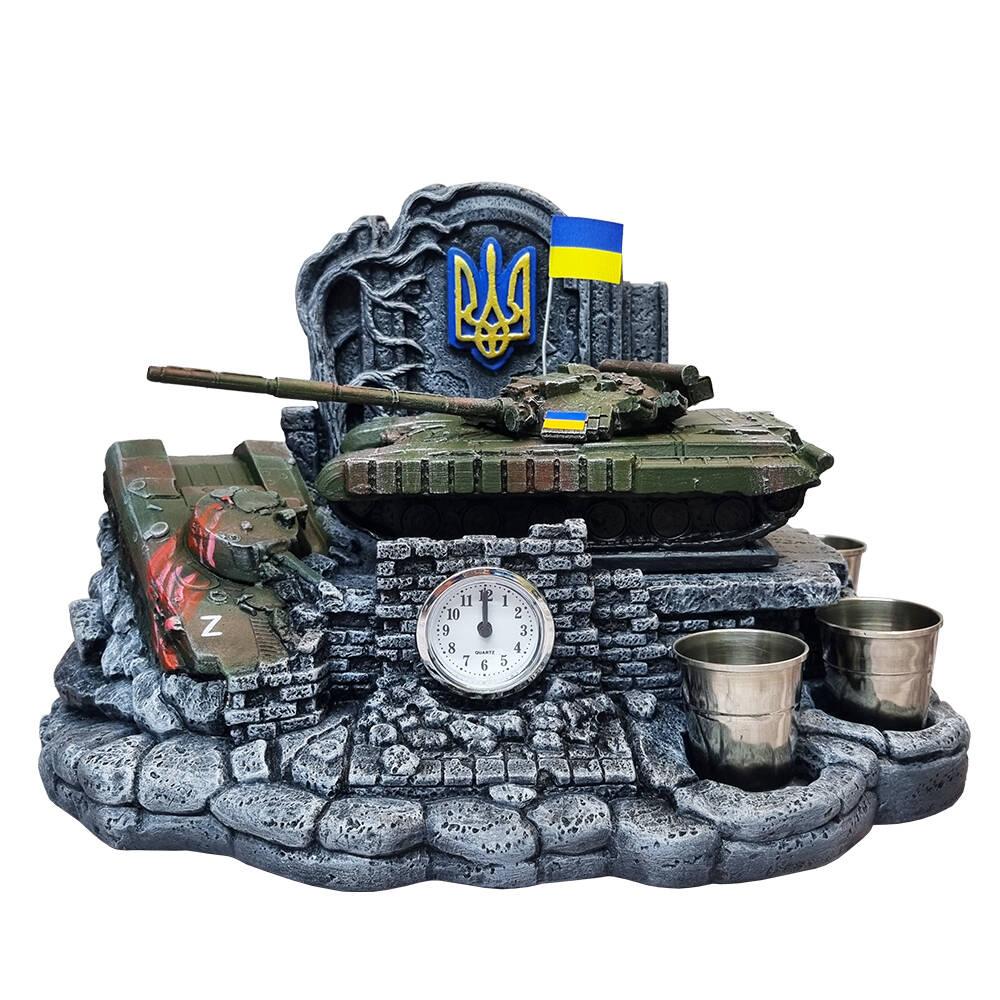 Штоф Український танк Т-64 БВ №4 декоративна підставка, тематичний Міні Бар