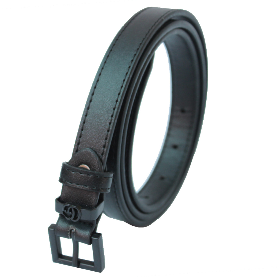 Ремінь жіночий 20 мм, фурнітура колір "чорний"