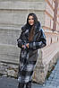 Зимове тепле комбіноване комбіноване вовняне пальто з хутром, фото 4