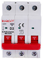 Автоматичний вимикач 3р, 2А, D, 6кА, AC 230/400, на DIN-рейку , E.NEXT, (s026134), фото 2