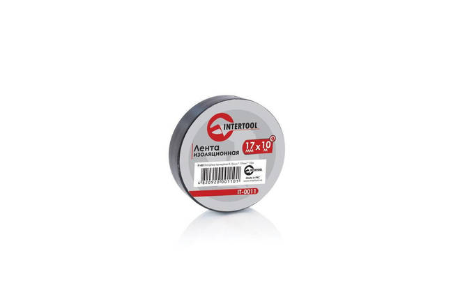 Стрічка ізоляційна Intertool - 10 м чорна 10 шт., фото 1