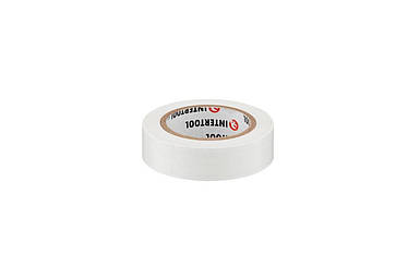 Стрічка ізоляційна Intertool – 15 м x 17 x 0,15 мм біла 10 шт.