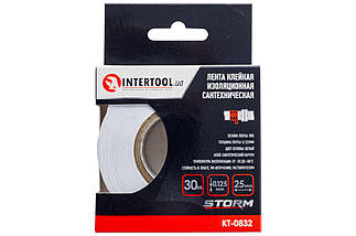 Стрічка ізоляційна сантехнічна Intertool - 30 м x 25 x 0,125 мм Storm, фото 5