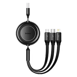 Кабель зарядный Baseus Bright Mirror 2 Series 3-in-1 USB MicroUSB+Lightning+Type-C Black 1.1 м (CAMJ010001)