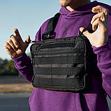 Сумка через плече військова, Нагрудна чоловіча сумка тактична тканинна, Сумка тактична наплічна, фото 6
