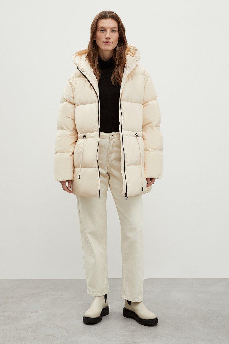 Жіночий пуховик oversize Finn Flare FWC11066-705 молочний XL, фото 1
