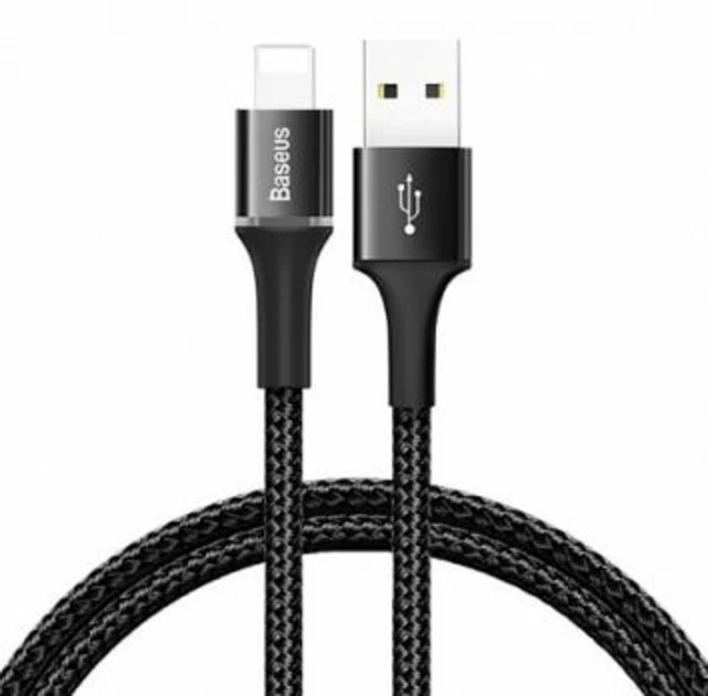 Кабель зарядный Lightning Baseus Halo Data Cable USB for Lightning 2.4A 1 м Black (CALGH-B01)