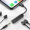 Перехідник адаптер Baseus 3-in-1 Lightning — Lightning / AUX 3.5 mm Black (CALL52-01), фото 4
