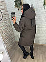 Стильна жіноча зимова подовжена куртка парку Аляска розміри 48, 58, фото 7