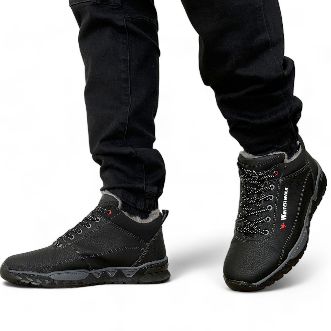 Чоловічі зимові кросівки на хутрі (Сгб-10чср), фото 1