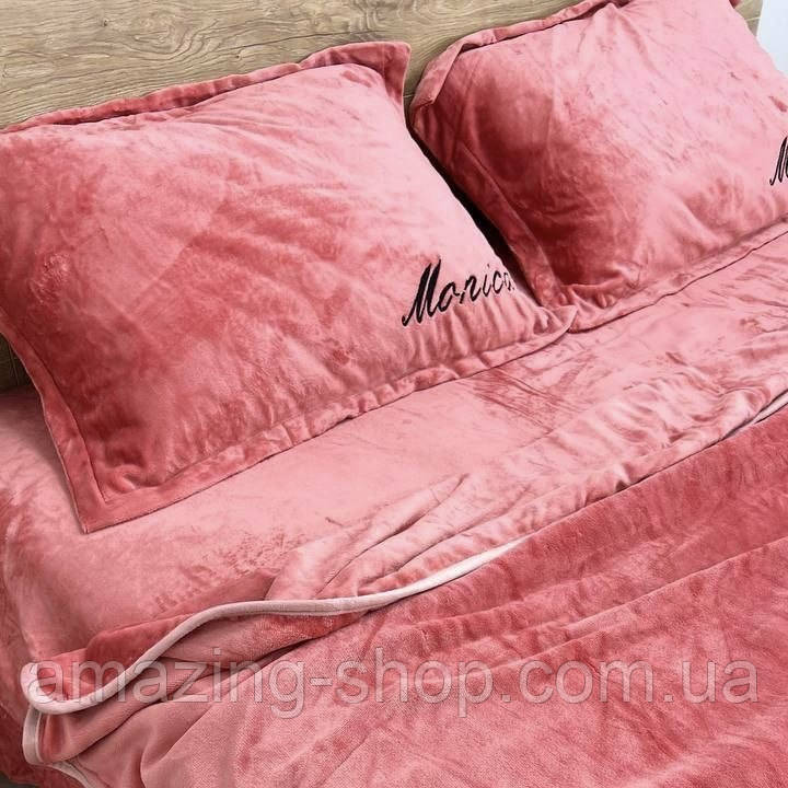 Велюровий комплект постільної білизни Євро розмір 200*230 Pretty Monica, фото 1