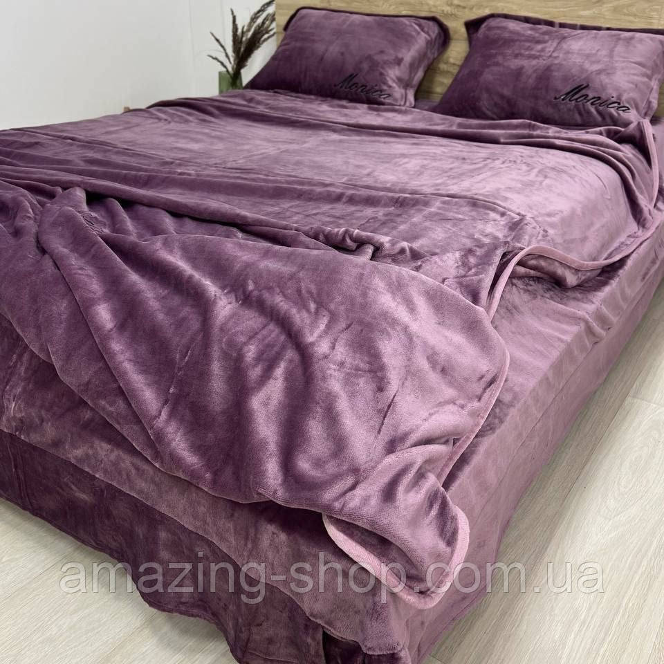 Велюровий комплект постільної білизни Євро розмір 200*230 Pretty Monica
