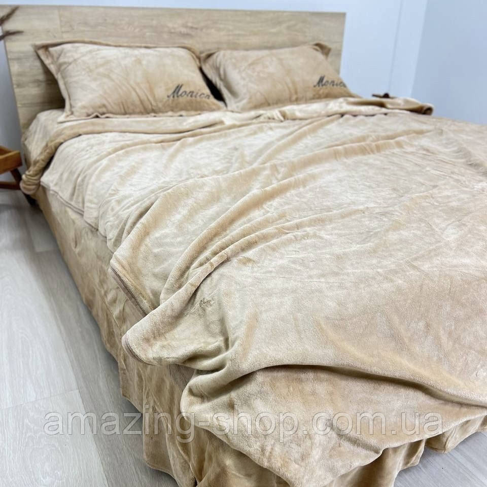 Велюровий комплект постільної білизни Євро розмір 200*230 Pretty Monica