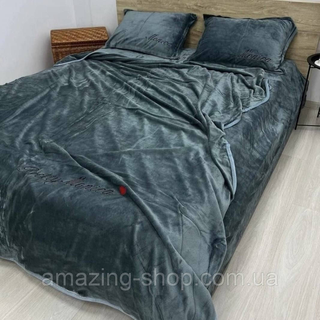 Велюровий комплект постільної білизни Євро розмір 200*230 Pretty Monica